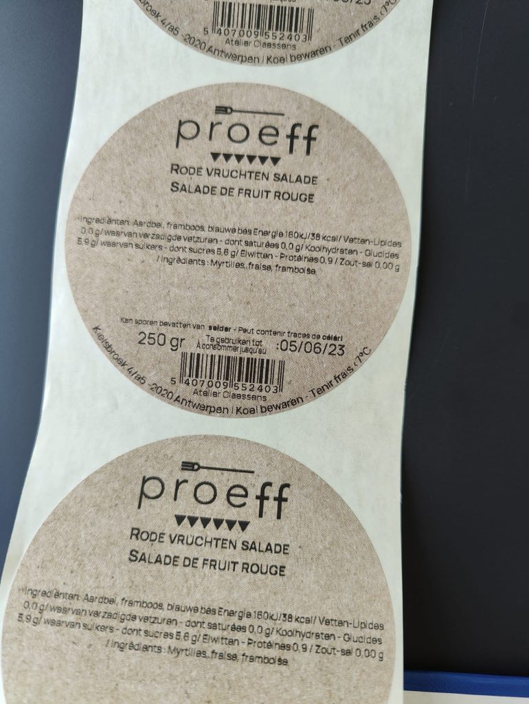 proeff etiket salade