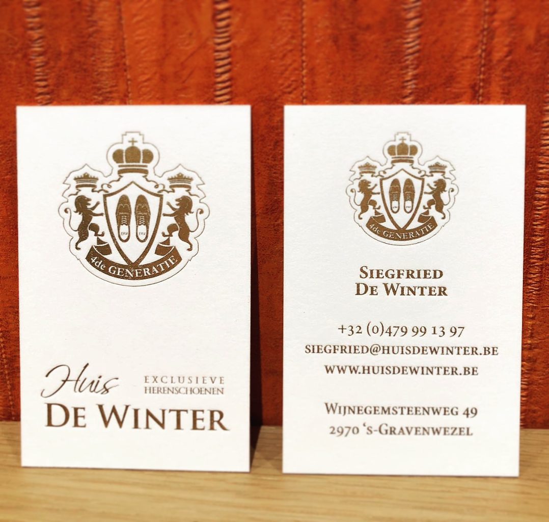 huis de winter naamkaartje goud drukwerk