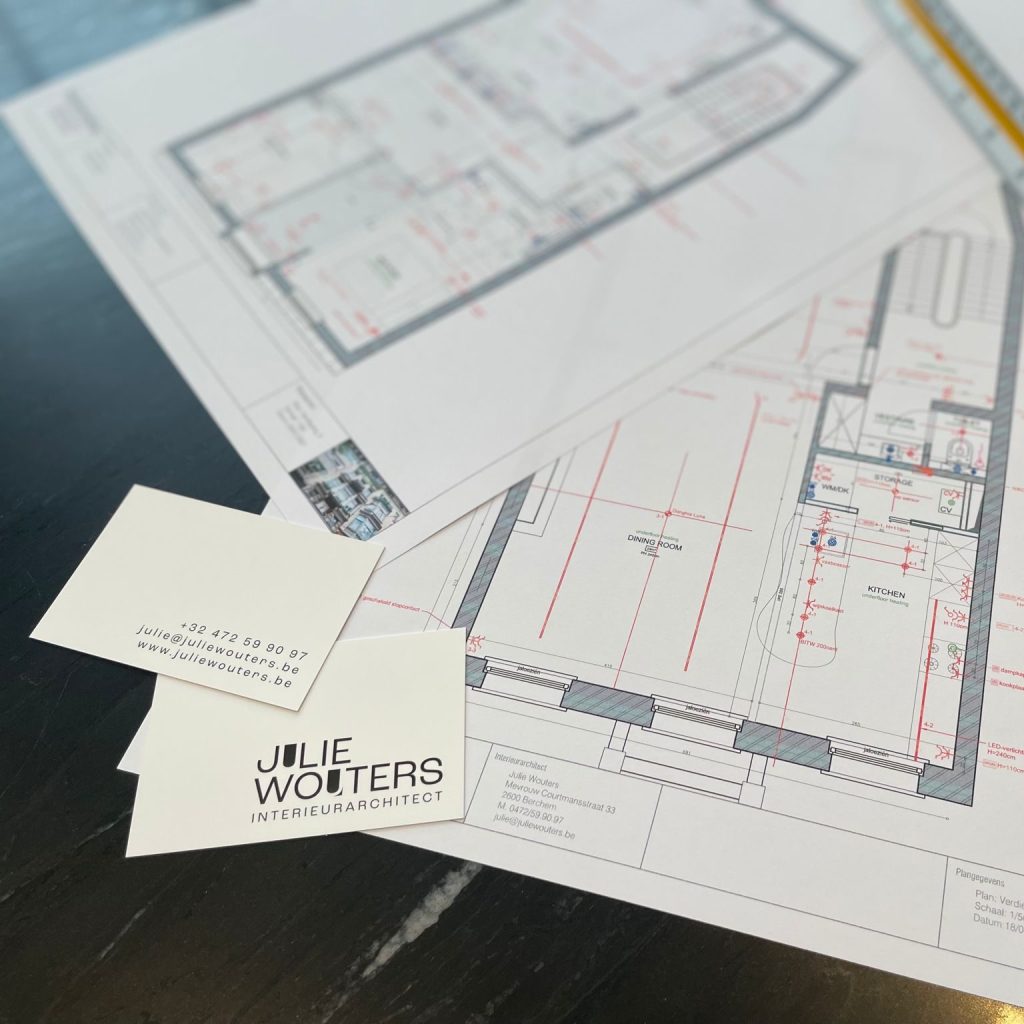 drukwerk Julie Wouters interieurarchitect naamkaartje