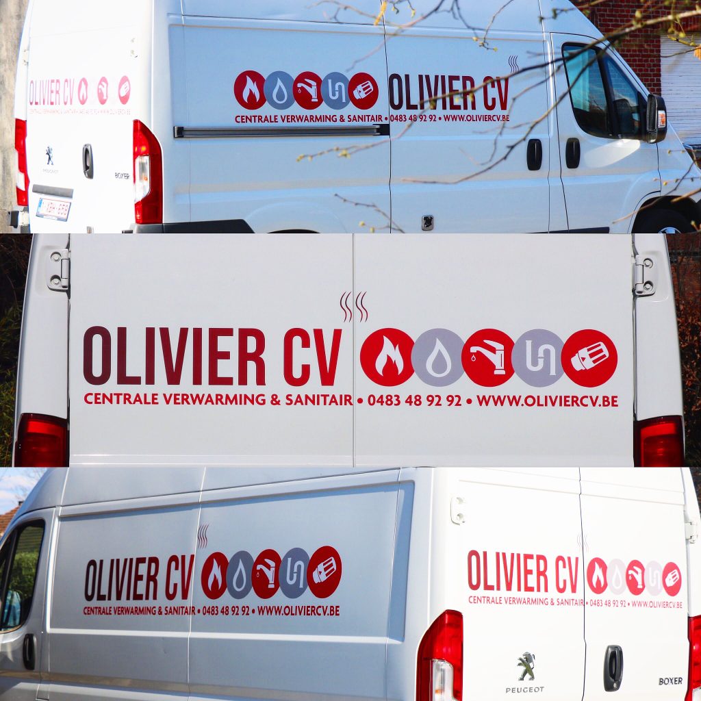 olivier cv belettering wagen camionette