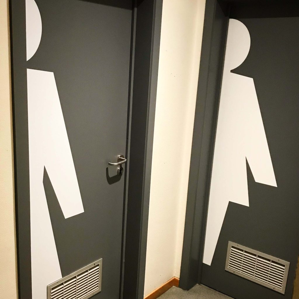 wc man vrouw belettering