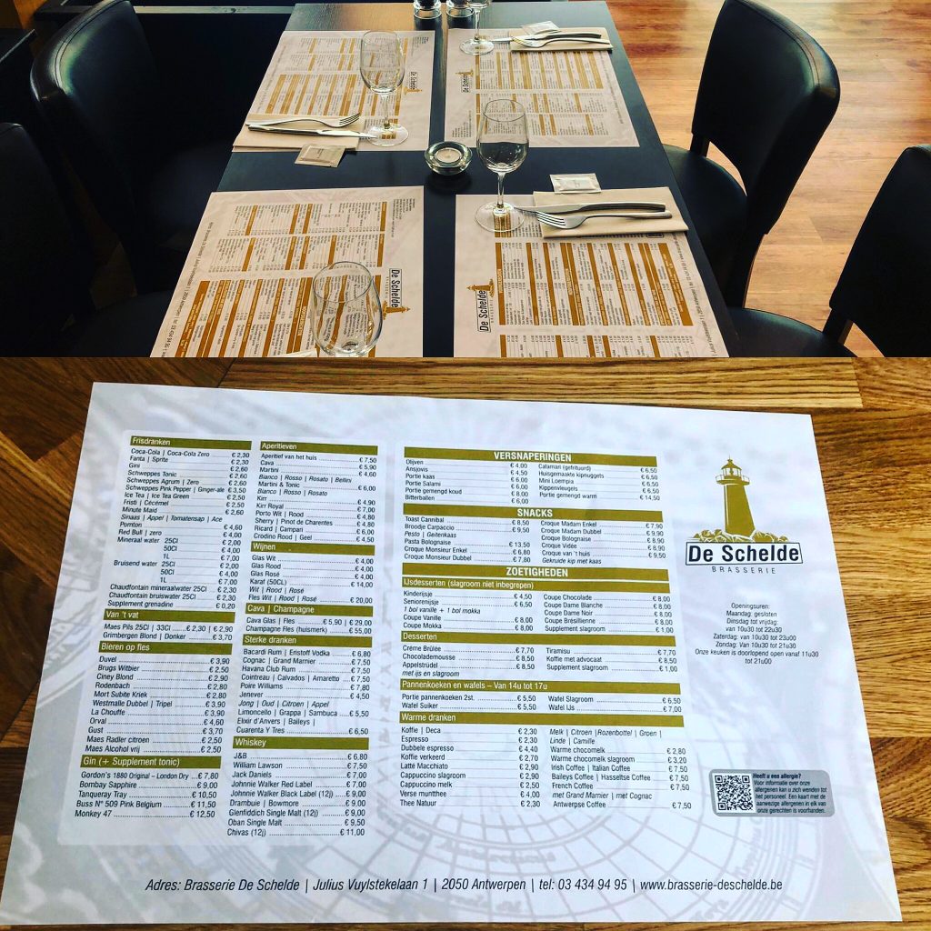 Drukwerk de schelde brasserie onderlegger