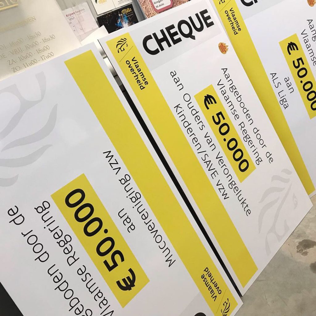 Vlaamse overheid bord cheque